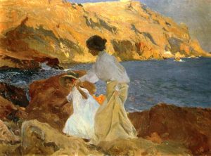 Joaquín Sorolla. Clotilde y Elena en las rocas, Jávea, 1905. Colección particular.