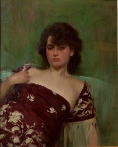 Ramon Casas Carbó Júlia en granate, c. 1906. Óleo sobre tela Colección Círculo Ecuestre, Barcelona.