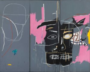 Jean-Michel Basquiat. Beast 1983. Acrílico sobre tela. Tríptico 183 x 227 cm. Colección de Arte Contemporáneo Fundación ”la Caixa”.