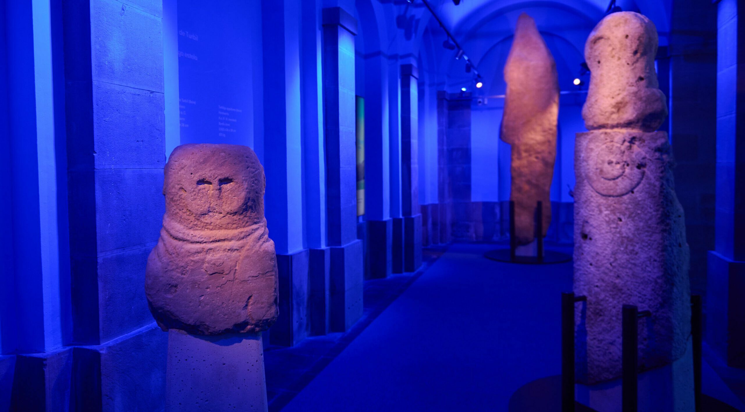 Nueva sala expositiva 'Gigantes de piedra' en el Museo de Navarra.