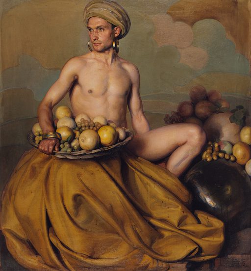 Gabriel Morcillo, 'Dios de la fruta', 1936. Óleo sobre lienzo, 125 x 115 cm. Colección Banco de España, depositado en el Museo de Bellas Artes de Granada.